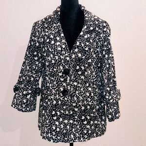 Cato Black and White Patterned Blazer, XL